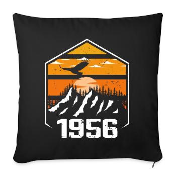 Birthday 1956 Vintage 1956 Made in 1956 - Sofa pillowcase 17,3'' x 17,3'' (45 x 45 cm) - black - Front