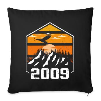 Anniversary 2009 Vintage 2009 Made in 2009 - Sofa pillowcase 17,3'' x 17,3'' (45 x 45 cm) - black - Front