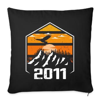 Anniversary 2011 Vintage 2011 Made in 2011 - Sofa pillowcase 17,3'' x 17,3'' (45 x 45 cm) - black - Front