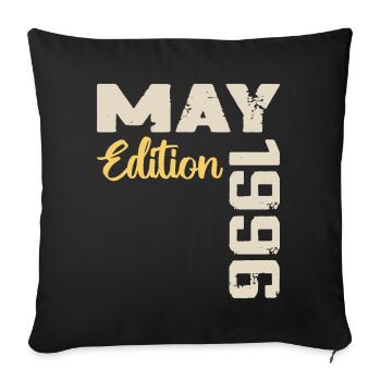 May 1996 Birthday May 1996 Gift May 1996 May - Sofa pillowcase 17,3'' x 17,3'' (45 x 45 cm) - black - Front
