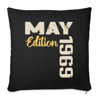 Mai 1969 Anniversaire Mai 1969 Cadeau Mai 1969 Mai - Housse de coussin décorative 45 x 45 cm - noir - Devant
