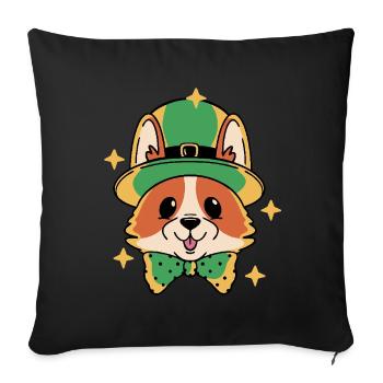 Lutin Lucky Corgi - Housse de coussin décorative 45 x 45 cm - noir - Devant