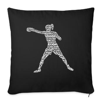 Boxing Boxing Typography Ladies Girls Boxers - Sofa pillowcase 17,3'' x 17,3'' (45 x 45 cm) - black - Front