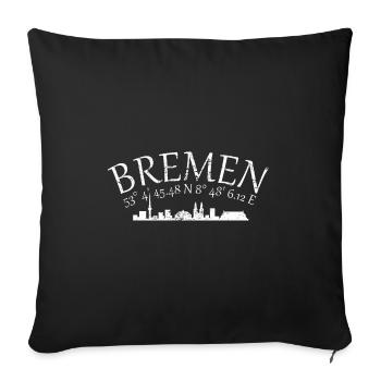 Bremen GPS Koordinaten Skyline - Sofakissenbezug 45 x 45 cm - Schwarz - Vorne