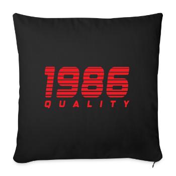 1986 quality | Farbe änderbar - Sofakissenbezug 45 x 45 cm - Schwarz - Vorne