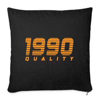 1990 quality | Farbe änderbar - Sofakissenbezug 45 x 45 cm - Schwarz - Vorne