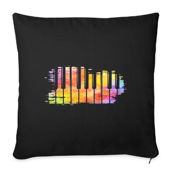 Colorfol Piano Art Music Keys Keyboard - Sofa pillowcase 17,3'' x 17,3'' (45 x 45 cm) - black - Front