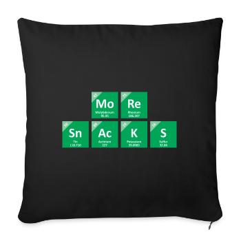 More Snacks - Sofa pillowcase 17,3'' x 17,3'' (45 x 45 cm) - black - Front