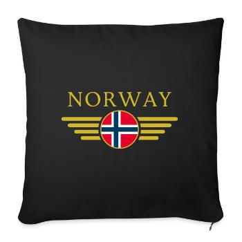 J’aime la Norvège, T-shirt design de style élégance - Housse de coussin décorative 45 x 45 cm - noir - Devant