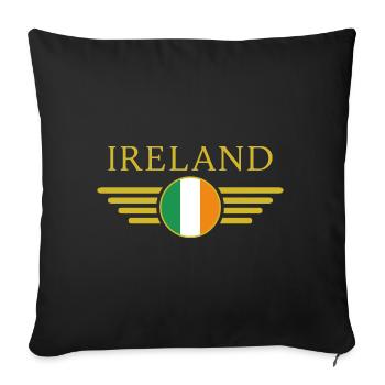 I Love Ireland Elegance Style Design T-Shirt - Housse de coussin décorative 45 x 45 cm - noir - Devant