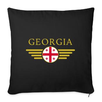 J’aime la géorgie T-shirt de style élégance - Housse de coussin décorative 45 x 45 cm - noir - Devant