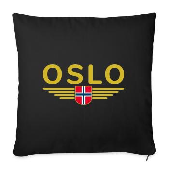 Oslo T-shirt for fans and Norway lovers - Sofa pillowcase 17,3'' x 17,3'' (45 x 45 cm) - black - Front