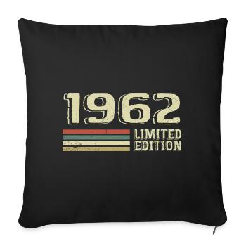 Nées en 1962 anniversaire 1962 Vintage 1962 - Housse de coussin décorative 45 x 45 cm - noir - Devant