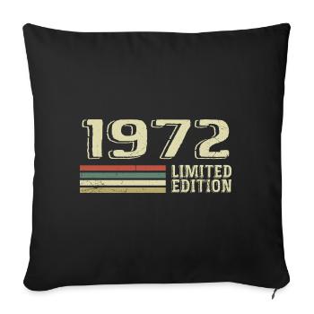Born in 1972 Birthday 1972 Vintage 1972 - Sofa pillowcase 17,3'' x 17,3'' (45 x 45 cm) - black - Front