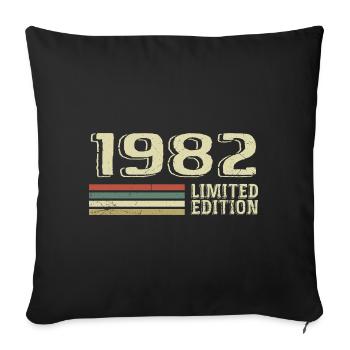 Born in 1982 Birthday 1982 Vintage 1982 - Sofa pillowcase 17,3'' x 17,3'' (45 x 45 cm) - black - Front