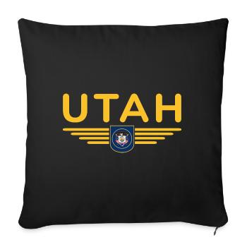 Utah Fan T-Shirt – Nature & Freedom - Sofa pillowcase 17,3'' x 17,3'' (45 x 45 cm) - black - Front