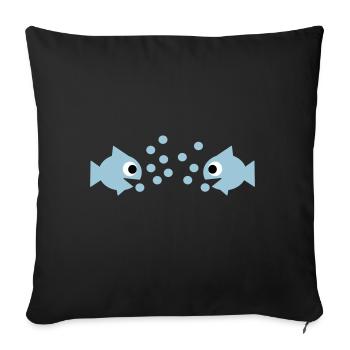 Fische - Sofakissenbezug 45 x 45 cm - Schwarz - Vorne