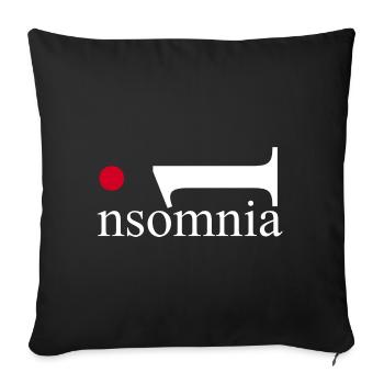 Insomnia. Sleep? What is that? Mind over Mattress. - Sofa pillowcase 17,3'' x 17,3'' (45 x 45 cm) - black - Front