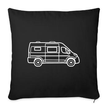 Van / Camper Van - Contour White - Sofa pillowcase 17,3'' x 17,3'' (45 x 45 cm) - black - Front