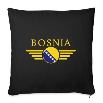 J’aime la Bosnie, T-shirt design de style élégance - Housse de coussin décorative 45 x 45 cm - noir - Devant
