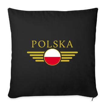 I Love Poland, Elegance Style Design T-Shirt - Sofa pillowcase 17,3'' x 17,3'' (45 x 45 cm) - black - Front