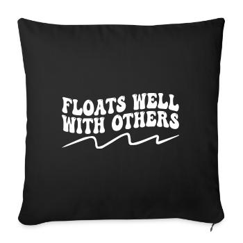 Floats Well With Others - Summer Joke, Lazy Tubing - Housse de coussin décorative 45 x 45 cm - noir - Devant