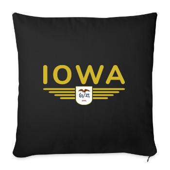 Iowa Fan T-Shirt – Your State! - Sofa pillowcase 17,3'' x 17,3'' (45 x 45 cm) - black - Front