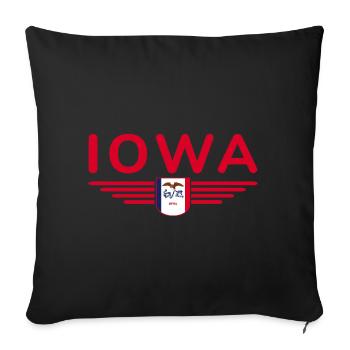 T-shirt de fan de l’Iowa – Votre État ! - Housse de coussin décorative 45 x 45 cm - noir - Devant