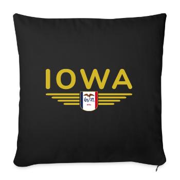 T-shirt de fan de l’Iowa – Votre État ! - Housse de coussin décorative 45 x 45 cm - noir - Devant