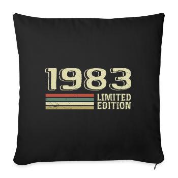 Nées en 1983 anniversaire 1983 Vintage 1983 - Housse de coussin décorative 45 x 45 cm - noir - Devant