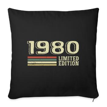 Born in 1980 Birthday 1980 Vintage 1980's - Sofa pillowcase 17,3'' x 17,3'' (45 x 45 cm) - black - Front