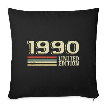 Born in 1990 Birthday 1990 Vintage 1990 - Sofa pillowcase 17,3'' x 17,3'' (45 x 45 cm) - black - Front