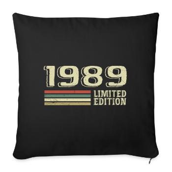 Born in 1989 Birthday 1989 Vintage 1989 - Sofa pillowcase 17,3'' x 17,3'' (45 x 45 cm) - black - Front