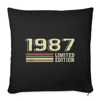 Nées en 1987 anniversaire 1987 Vintage 1987 - Housse de coussin décorative 45 x 45 cm - noir - Devant