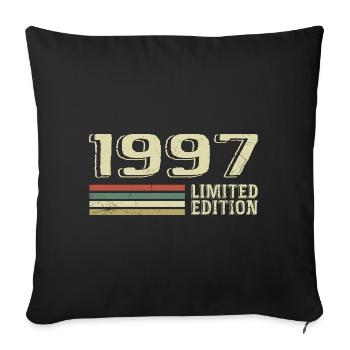 Born in 1997 Birthday 1997 Vintage 1997 - Sofa pillowcase 17,3'' x 17,3'' (45 x 45 cm) - black - Front