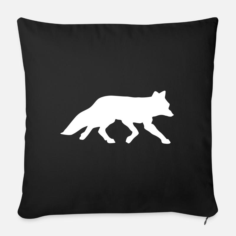 fuchs silhouette - Sofakissenbezug 45 x 45 cm - Schwarz