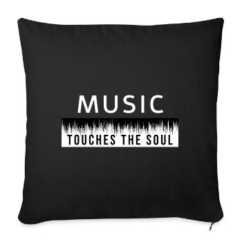 La musique touche l’âme, le ton oscille - Housse de coussin décorative 45 x 45 cm - noir - Devant