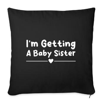 Je vais avoir une petite sœur - Housse de coussin décorative 45 x 45 cm - noir - Devant