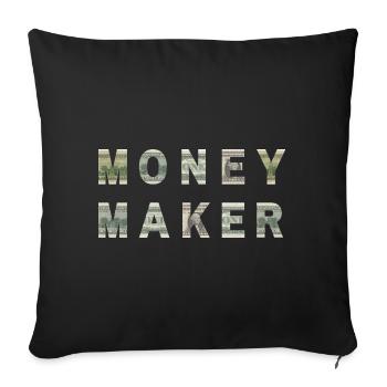 Money Maker Dollar Bill Texture Motivation - Sofa pillowcase 17,3'' x 17,3'' (45 x 45 cm) - black - Front