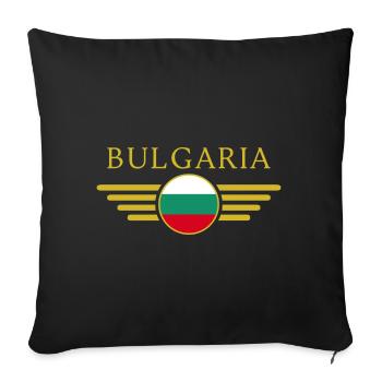 J’aime la Bulgarie, Style Design T-shirt, Vêtements - Housse de coussin décorative 45 x 45 cm - noir - Devant