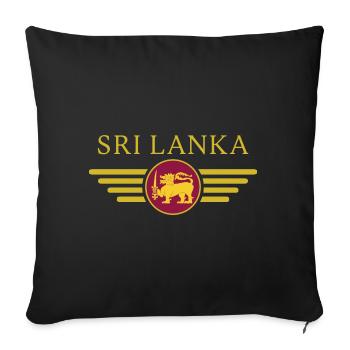 J’aime le Sri Lanka, T-shirt design de style élégance - Housse de coussin décorative 45 x 45 cm - noir - Devant