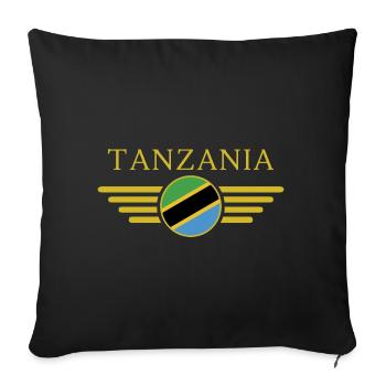 J’aime la Tanzanie, T-Shirt Design Style Élégance - Housse de coussin décorative 45 x 45 cm - noir - Devant