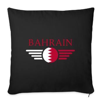 J’aime Bahreïn, T-shirt design de style élégance - Housse de coussin décorative 45 x 45 cm - noir - Devant