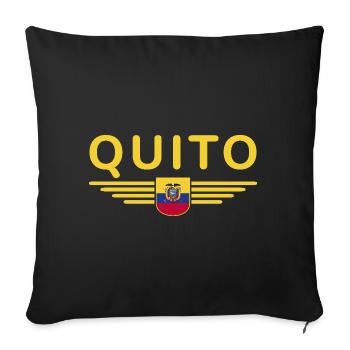 Quito Ecuador Fans T-Shirt Design - Sofa pillowcase 17,3'' x 17,3'' (45 x 45 cm) - black - Front