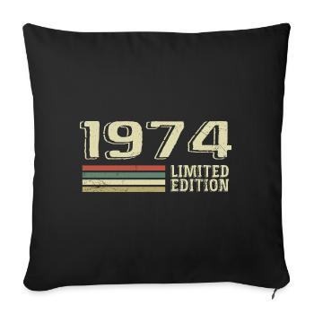 Born in 1974 Birthday 1974 Vintage 1974 - Sofa pillowcase 17,3'' x 17,3'' (45 x 45 cm) - black - Front