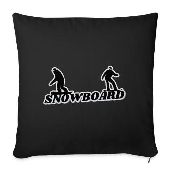 Snowboarders Black Grunge - Sofa pillowcase 17,3'' x 17,3'' (45 x 45 cm) - black - Front
