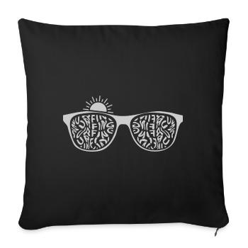 Beach Surfing Surfboard Sunglasses Surfer Beach - Housse de coussin décorative 45 x 45 cm - noir - Devant
