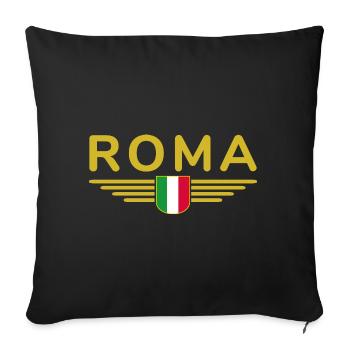 Rome Italie Fan Design T Shirt Tenue - Housse de coussin décorative 45 x 45 cm - noir - Devant