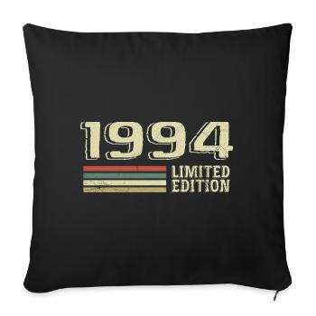 Nées en 1994 anniversaire 1994 Vintage 1994 - Housse de coussin décorative 45 x 45 cm - noir - Devant