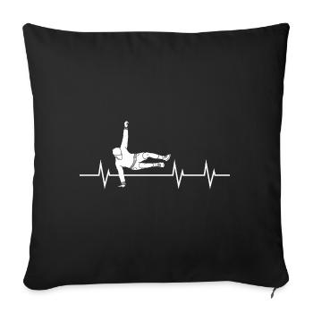 Heartbeat of Parcour - Sofa pillowcase 17,3'' x 17,3'' (45 x 45 cm) - black - Front